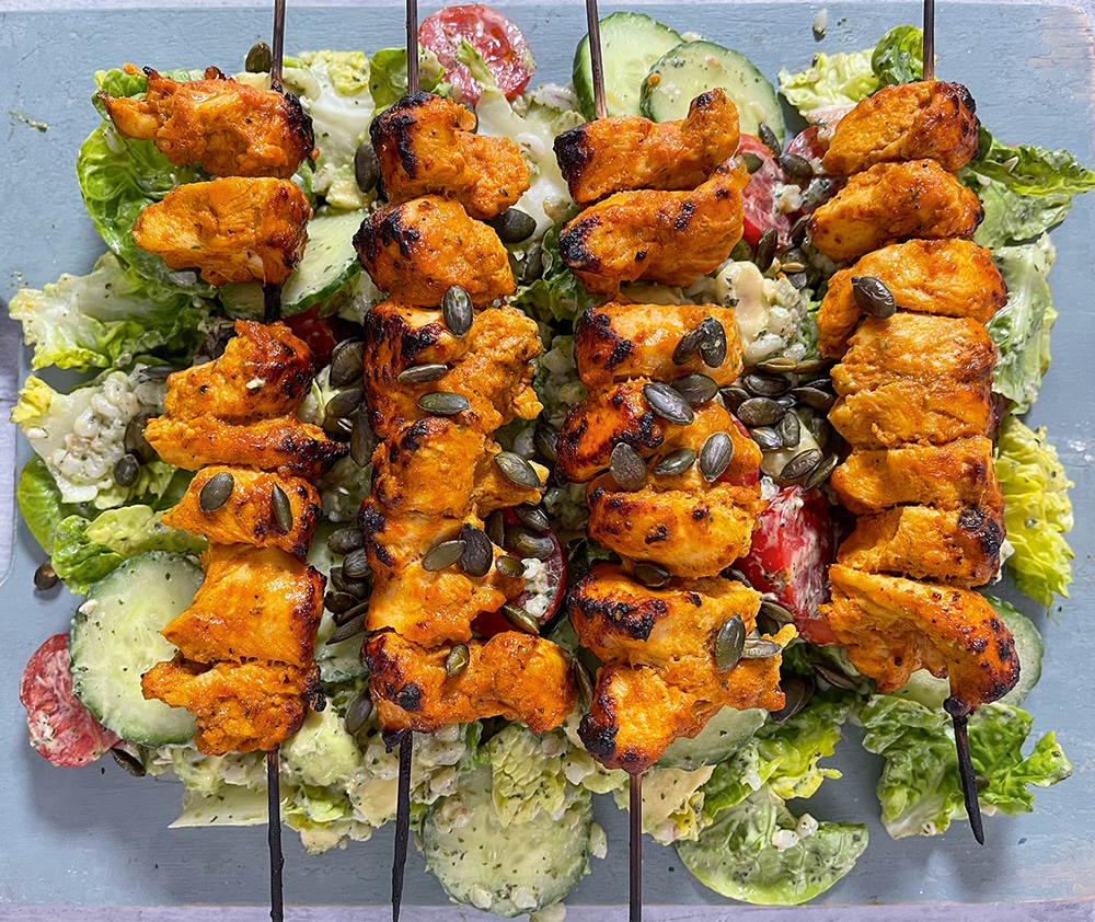 Grilled Tandoori Chicken with Wholegrain Salad and Mint Yoghurt